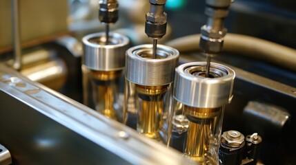 Industrial machinery processing tubes in factory