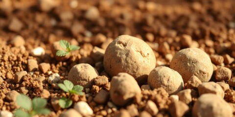 Desert Stones Plants and Soil Texture Close Up Nature Photography
