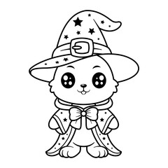 Bunny becomes a wizard, for coloring