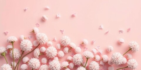 Obraz premium Pink Flower Blossom Background Floral Spring Design Pastel Colors