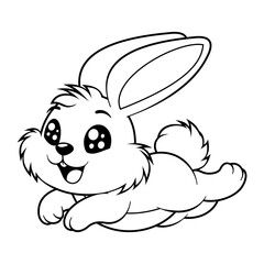 The bunny is jumping, for coloring