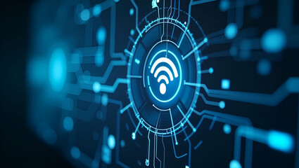 Revolutionizing Industrial Automation: The Role of Wi-Fi in Mechanical Processes - Photo Stock Concept with Emphasis on Connectivity and Technology, Featuring Empty Space for Customization