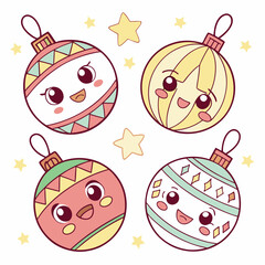 Kawaii Christmas Ornaments: Pastel, Cute, Festive.