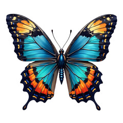 Blue-Orange-Butterfly_Detailed-Wings_Elegant-Insect_Isolated