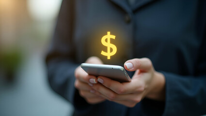 Empowering Women: Seamless Online Transactions with Smartphones and Financial Apps - Stock Photo Concept