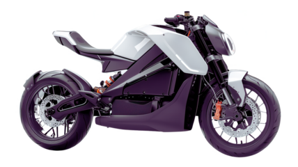 A futuristic motorcycle with a black and white design