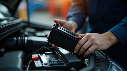 Expert Car Mechanic Repairing Electric Battery & Electrical Systems