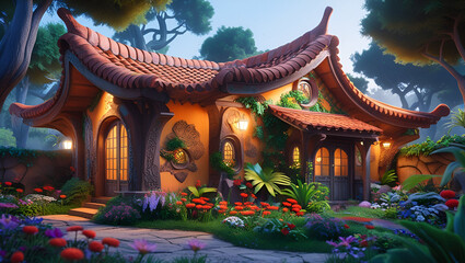 Obraz premium Tradisional house animate