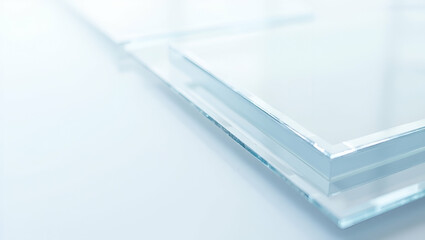 Shape overlapping crystalline plates add gradient overlays preserve isolated white zones achieving sleek futuristic layers for brand forward tile designs concept as Intersect translucent crystal shape