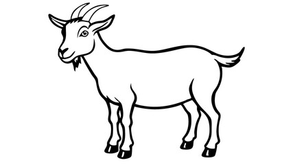 "Black and White Goat Outline Drawing on White Background"

"Minimalist Goat Line Art Illustration on White Background"