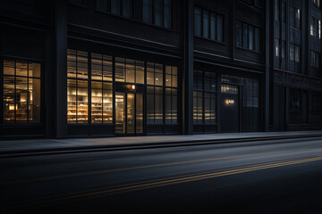 Fototapeta premium Empty streets in a city at night