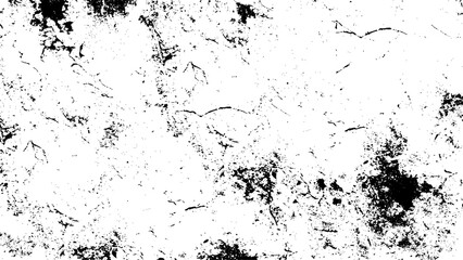 White old concrete wall grunge texture - wide banner format background with copy space for text. Texture is black and white background, Pattern of cracks, chips, scuffs, dust, scratches. 