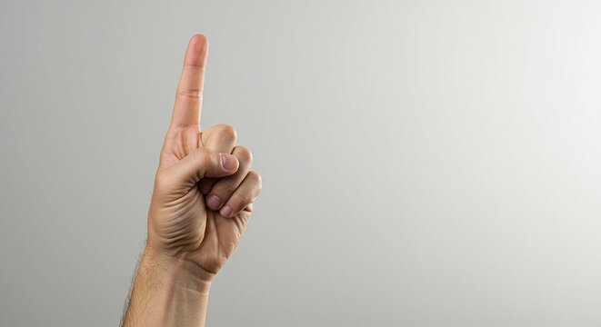 Una mano con el pu&ntilde;o cerrado y el dedo &iacute;ndice abierto. Concepto de n&uacute;mero uno, WS
