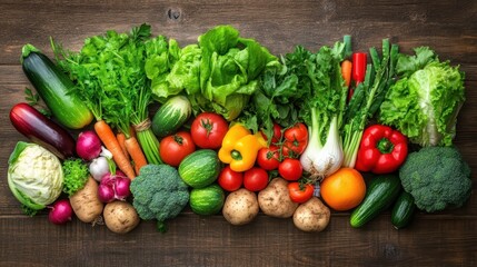 Vibrant Assortment of Fresh Farm Vegetables: A Colorful Display of Healthy Eating