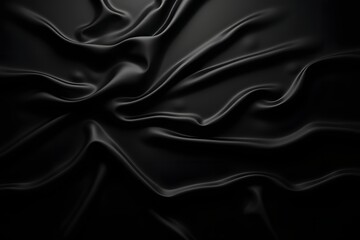 Obraz premium Black luxury fabric background with copy space for design work.