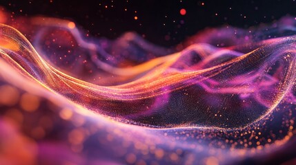Fototapeta premium Abstract Digital Landscape: Vibrant Waves of Light and Energy