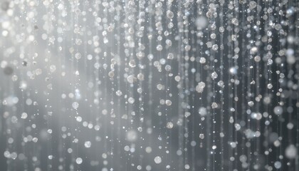 Fototapeta premium Elegant Silver and White Glitter Rain Ethereal Cascading Particles Background