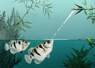 archer fish hunting prey