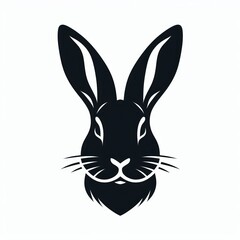 hare silhouette isolated on white background