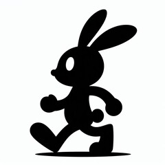 hare silhouette isolated on white background