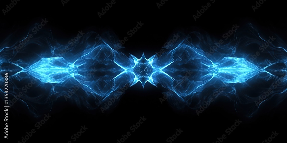 Wall mural harmonious blue gradient: serene black background with smooth color transition for design.