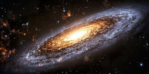 Obraz premium Cosmic Abyss: A Black Hole's Dance with the Galaxy. 