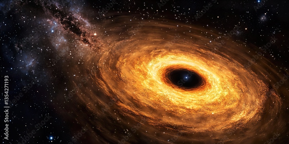 Wall mural black hole in deep space: galaxy's edge and non-reflective void.