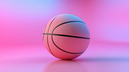 Fototapeta premium Pastel Basketball on Minimal Surface with Soft Lighting