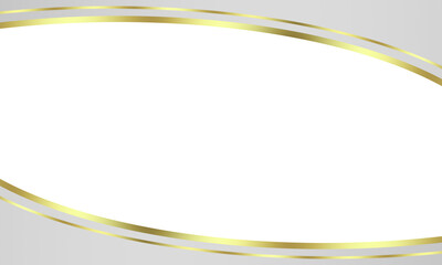 Abstract white gold luxury curved line frame as cover decoration isolated on white background