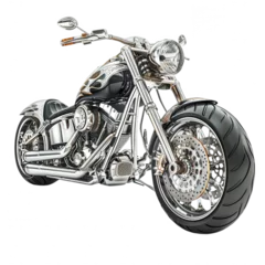 Peel and stick wall murals A shiny black motorcycle with chrome accents and a gold rim