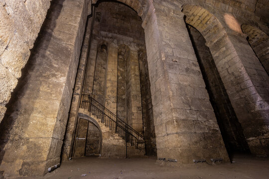 Ancient underground cistern in Dara village in Mardin province, Turkey