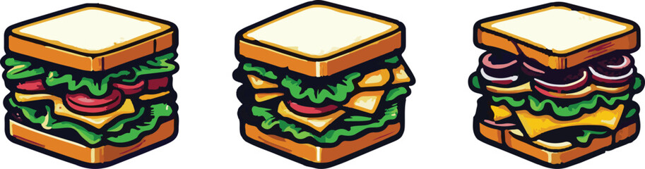 Sandwich vector art illustration. Sandwich vector icon. sandwich icon symbol template for graphic and web design collection logo vector illustration.