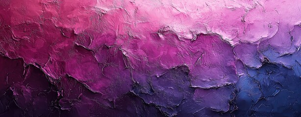 Naklejka premium Abstract Textured Oil Painting in Pink and Purple.