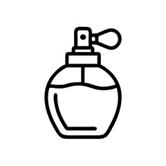 Obraz premium minimalist perfume bottle outline illustration on a white background 