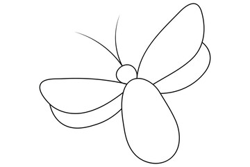 Bee fliying are beautiful and single line art and isolated  minimalist outline vector icon
