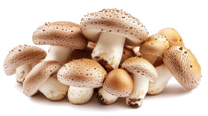 Fresh mushrooms clustered together