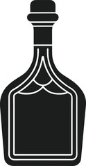 Vintage Liquor Bottle Vector – Elegant Black Alcohol Bottle Silhouette for Branding and Design