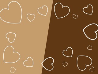 ハートの背景イラスト　チョコレート色