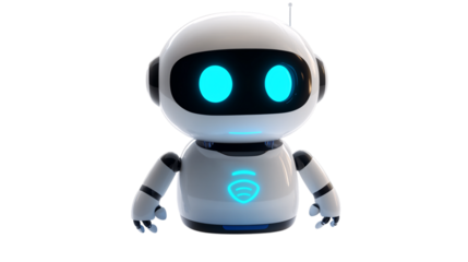 Artificial intelligence chatbot icon on white background .