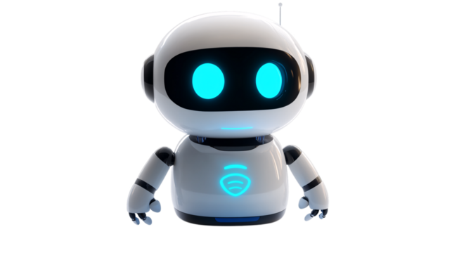 Artificial intelligence chatbot icon on white background .