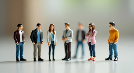 miniature people, figurines of people, small toy figurines of people of different professions 