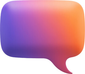 3D Style Gradient Speech Bubble, transparent background