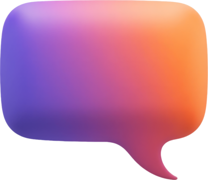 3D Style Gradient Speech Bubble, transparent background