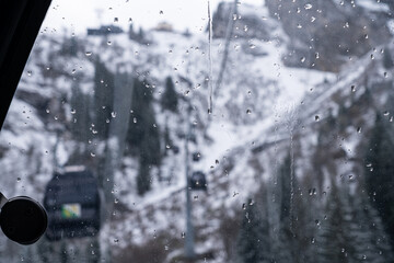Photo of water drops on the car window