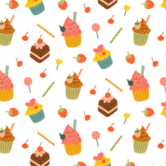 Cute Cupcake Pattern – Adorable Seamless Dessert Design