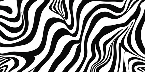 Retro Trippy Boho: Abstract Pattern with Black and White Aesthetic Design
