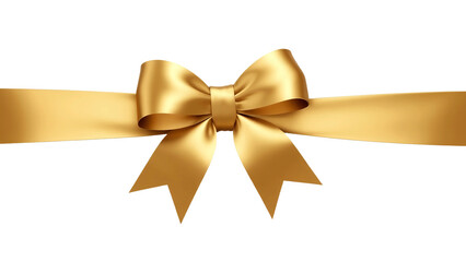 Fototapeta premium gold ribbon gift bow isolated on transparent background