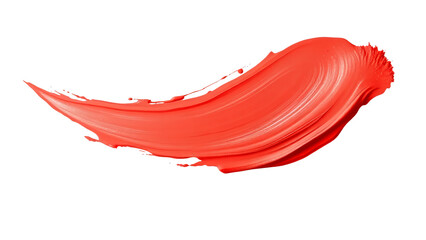 red paint stroke isolated in transparent background