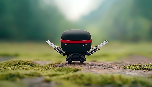 Mini Ninja Figurine with Forest.