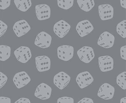 recommend clip art: seamless pattern with dice on White Background. Vector